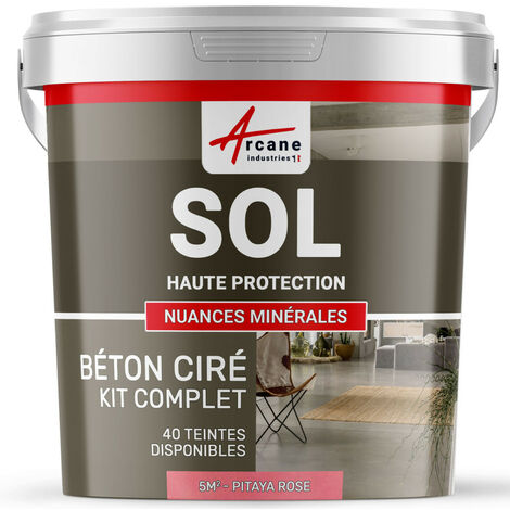 Béton ciré sol en kit, primaire et vernis de finition inclus - 5 m² (en 2 couches) Pitaya Rose - ARCANE INDUSTRIES