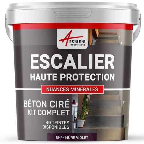 Béton ciré escalier, kit complet - 5 m² (en 2 couches) Mure Violet - ARCANE INDUSTRIES