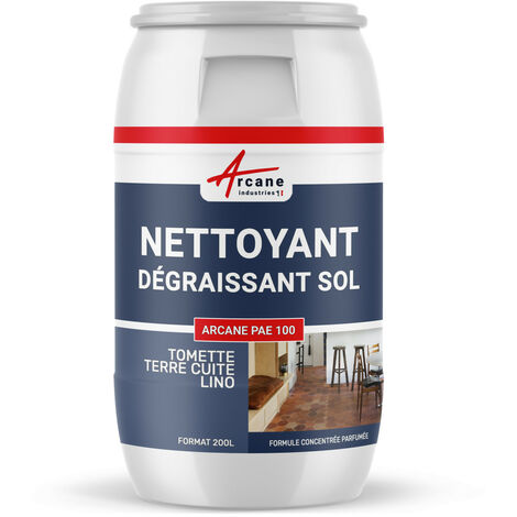 Nettoyant carrelage, sol, terrasse, terre cuite, tomette, linoleum, lino , degraissant sol, plastique - 200 L - ARCANE INDUSTRIES