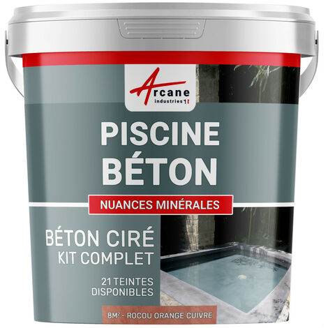 Enduit piscine, béton ciré, revetement piscine - 8 m² Rocou Orange Cuivre - ARCANE INDUSTRIES
