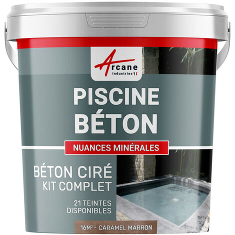 Enduit piscine, béton ciré, revetement piscine - 16 m² Caramel Marron - ARCANE INDUSTRIES
