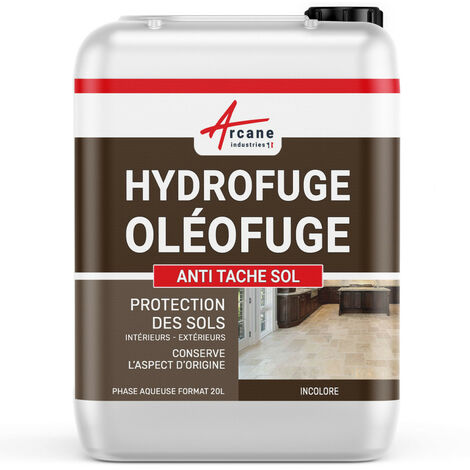 Arcane Industries – Traitement hydrofuge anti-taches pour sols – 20 L pour jusqu'à 100 m² – Pierre naturelle, béton, terre cuite, travertin