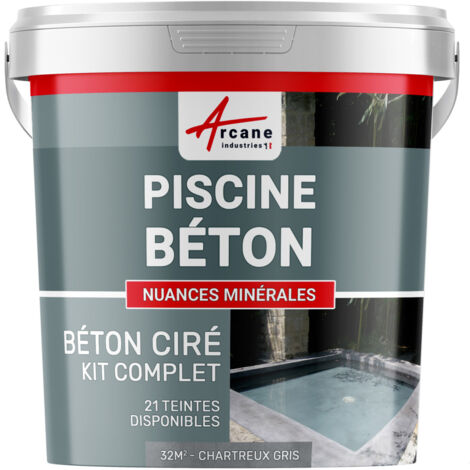Enduit piscine, béton ciré, revetement piscine - 32 m² Chartreux - Gris - ARCANE INDUSTRIES (1/4)