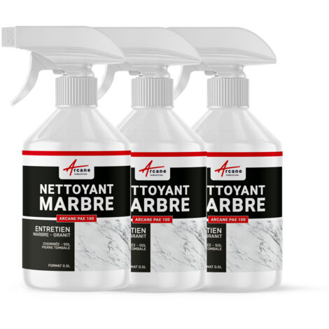 Nettoyant spécial marbre et granit pour tache sur carrelage, cheminé et plan de travail - 1.5 L (3 x 0.5 L) - ARCANE INDUSTRIES