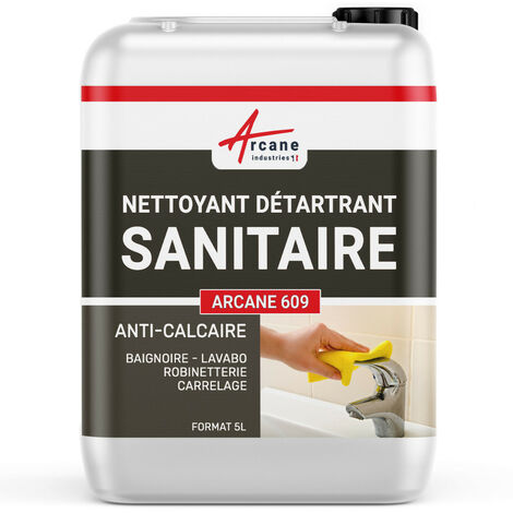 Nettoyant inox, wc, baignoire, salle de bain, sdb, enlever calcaire, sanitaire, carrelage, cabine de douche - 5 L - ARCANE INDUSTRIES