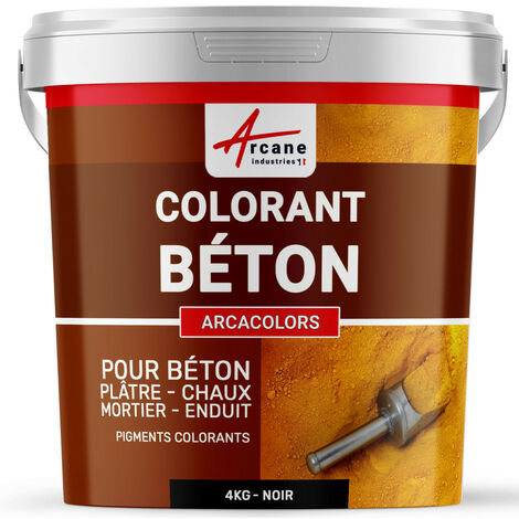 Pigments, colorants, pour béton, ciment, enduit, mortier, dalle, chaux, plâtre, oxydede fer, chrome, titane : Arcacolors - 4 kg Noir - ARCANE INDUSTRIES