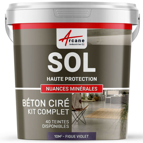 Béton ciré sol en kit, primaire et vernis de finition inclus - 10 m² (en 2 couches) Figue - ARCANE INDUSTRIES