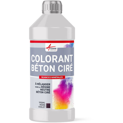 Colorant pour béton ciré, gamme nuances minérales, décoration - 100 ml Mure Violet - ARCANE INDUSTRIES