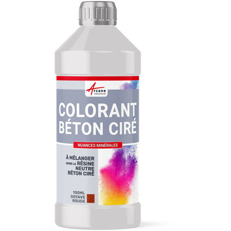 Colorant pour béton ciré, gamme nuances minérales, décoration - 100 ml Goyave Rouge - ARCANE INDUSTRIES