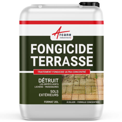 Fongicide, anti dépôt vert, concentré, pour terrasse et sols,  élimine, algues et lichens,  anti-mousse - 20 L  - ARCANE INDUSTRIES