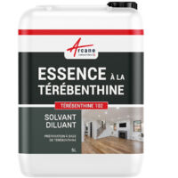 Arcane Industries – Essence à la térébenthine pour bois et cuir – 5 L – Détachant efficace pour cuir et bois dur – Nettoyage et protection des surfaces