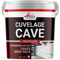 Enduit de Cuvelage Hydrofuge - Etanchéité Cave - Garage - Sous-sols | ARCACIM CAVE ARCANE INDUSTRIES Gris - 5 Kg - Gris