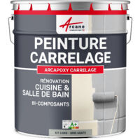 Arcane Industries – Peinture carrelage époxy satinée 2.5 kg – Résistante aux chocs et aux taches – Application facile sur carrelage et faïence – Gris Agate RAL 7038