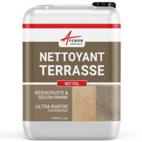 Arcane Industries – Nettoyant terrasse ultra rapide 20 L – Élimination algues et lichens – Pour béton, pierre reconstituée – Action blanchissante sur joints