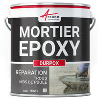 Mortier epoxy de ragreage Reparation beton Bouchage trous nid de poule Rattrapage de niveau DURPOX ARCANE INDUSTRIES - 5 Kg