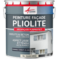 Arcane Industries – Peinture façade pliolite microporeuse mate 10 L – Hydrofuge – Protection 25 ans – Séchage rapide – Couverture 80 m² en monocouche