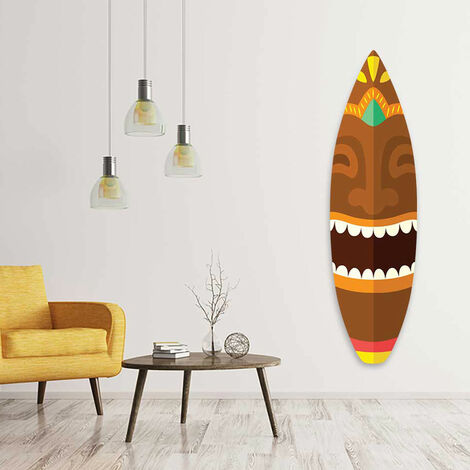 Planche de surf déco en bois : Le Marlin - 80 cm / Sans / Noir fusain