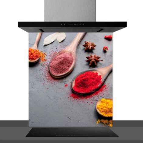 Fond de hotte décorative, safran multicolore 60x70 Fond de hotte (1/2)