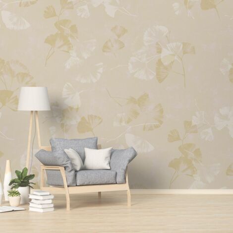 Papier peint fleurs de ginkgo