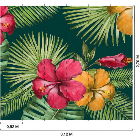 Papier peint fleurs d hibiscus