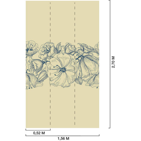 Papier peint fleurs d encre