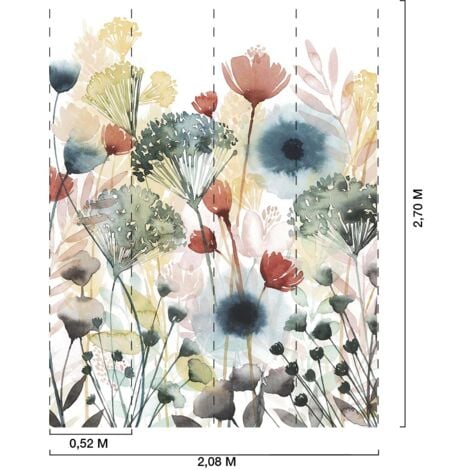 Papier peint fleurs bouquet des champs