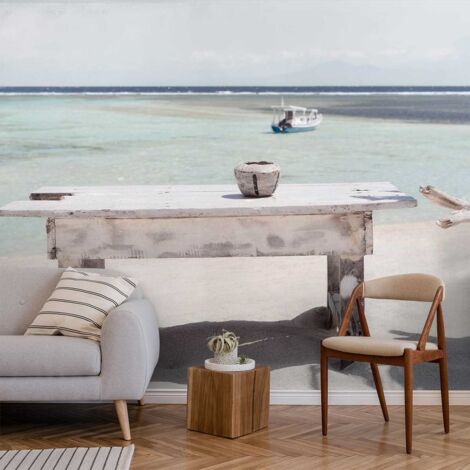Papier peint panoramique sable blanc en indonesie papier peint (1/5)
