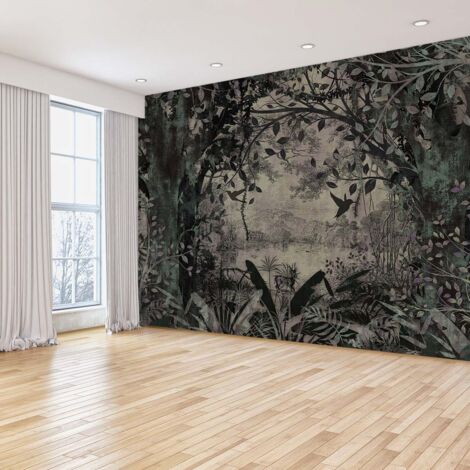 Papier peint panoramique arbre paysage ancien – Dimensions rouleau 0,52 x 18,90m – Motif non raccordable – Papier intissé qualité – Hxadeco (1/5)