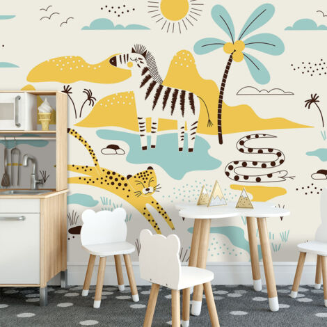 Papier peint enfant zou le zebre papier peint (1/5)