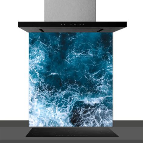 Fond de hotte décorative, bleu océan bleu 60x70 Fond de hotte