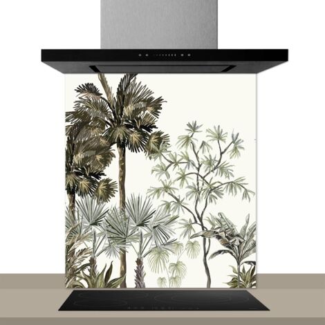 Fond de hotte décorative, jungle multicolore 60x70 Fond de hotte