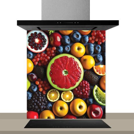 Fond de hotte décorative, vitamine multicolore 60x70 Fond de hotte