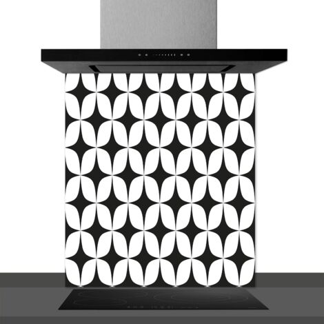 Fond de hotte décorative, psyké noir et blanc 60x70 Fond de hotte (1/2)