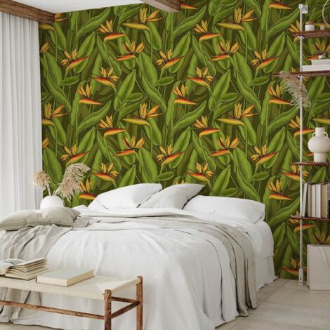 Papier peint Strelitzia vert papier peint (1/5)
