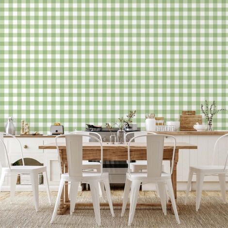 Papier peint papier vichy carreaux verts papier peint (1/4)