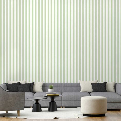 Papier peint rayures vert d'eau papier peint (1/4)