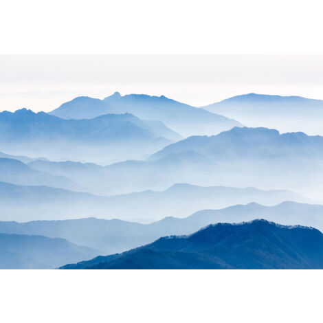 Tableau montagnes bleues Tableau alu Dibond (1/5)