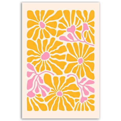 Tableau fleurs pop rétro (1/5)