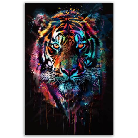 Tableau tigre couleurs vibrantes (1/5)