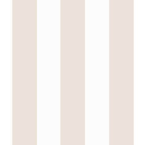 Papier peint rayures larges beige sable blanc (1/3)