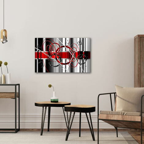 Tableau abstrait rouge variation - 80x50 cm