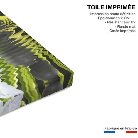 Tableau deco ambiance zen et fleur de lotus - 80x50 cm