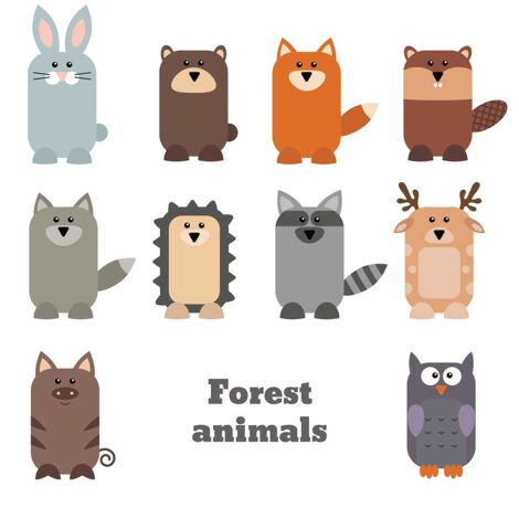 Tableau enfant deco forest animals - 50x50 cm (1/5)