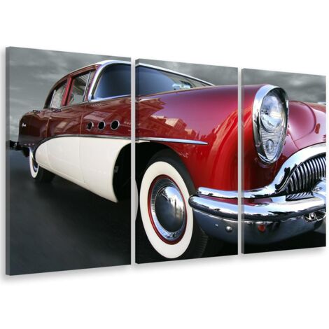 Tableau triptyque deco voiture collection vintage - 90x60 cm (1/5)