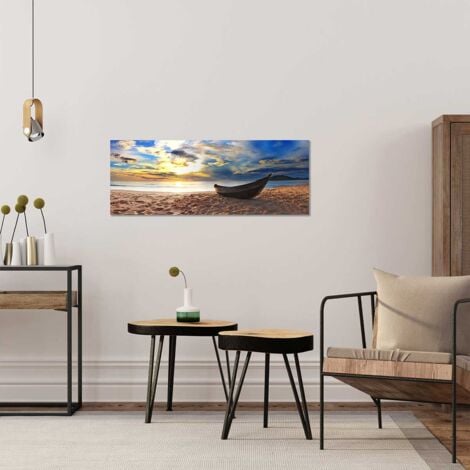 Tableau  plage de sable de chaud , 80x30cm