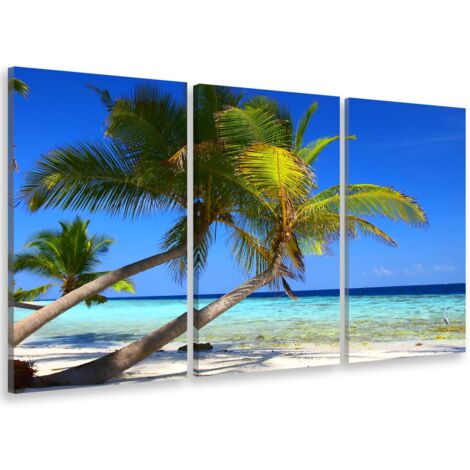 Tableau triptyque paysage cocotier paradise - 90x60 cm (1/5)