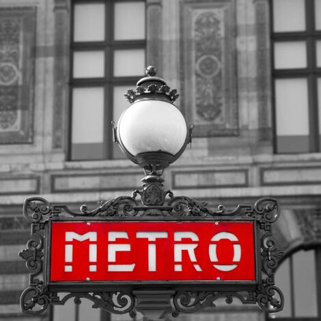 Tableau photo noir et blanc paris metro - 50x50 cm (1/5)