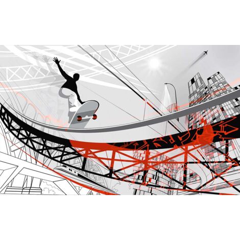Tableau graphique skate et monde moderne - 80x50 cm (1/5)
