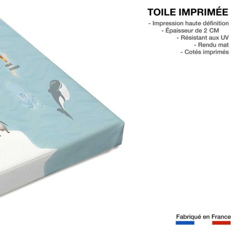 Tableau carte du monde animée en cyrillique - 80x50 cm