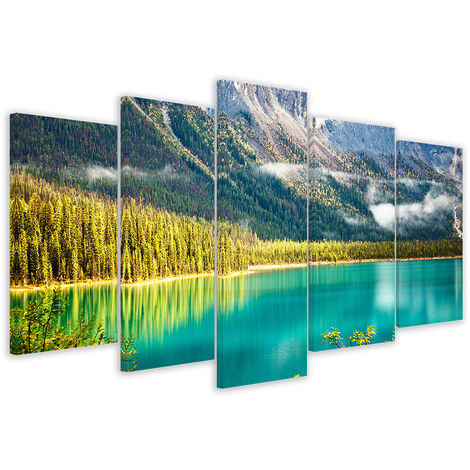 Tableau paysage du canada  lac en montagne canada, 150x80cm